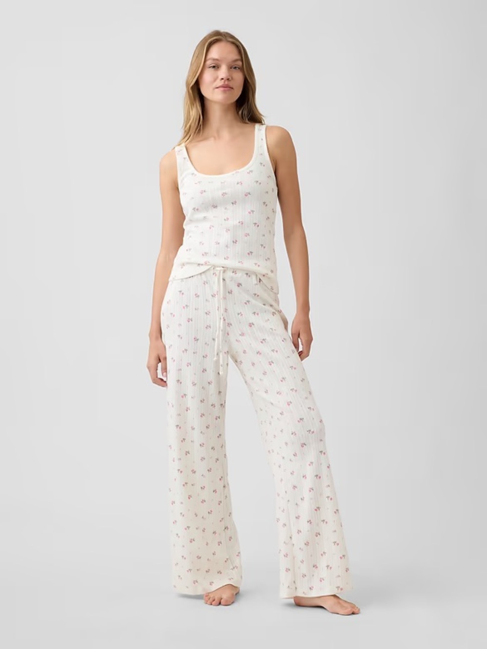 GAP Pointelle PJ Set | Tank Top + Wide Leg Pant